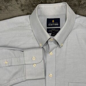 Stafford Button-Down Shirt Men 16 34-35 Light Blue